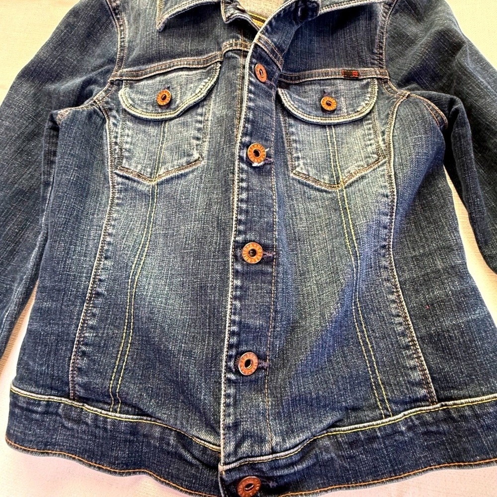 AG Adriano Goldschmied Denim Jacket Medium Bell‎ Sleeve Fitted Y2K - Picture 4 of 14
